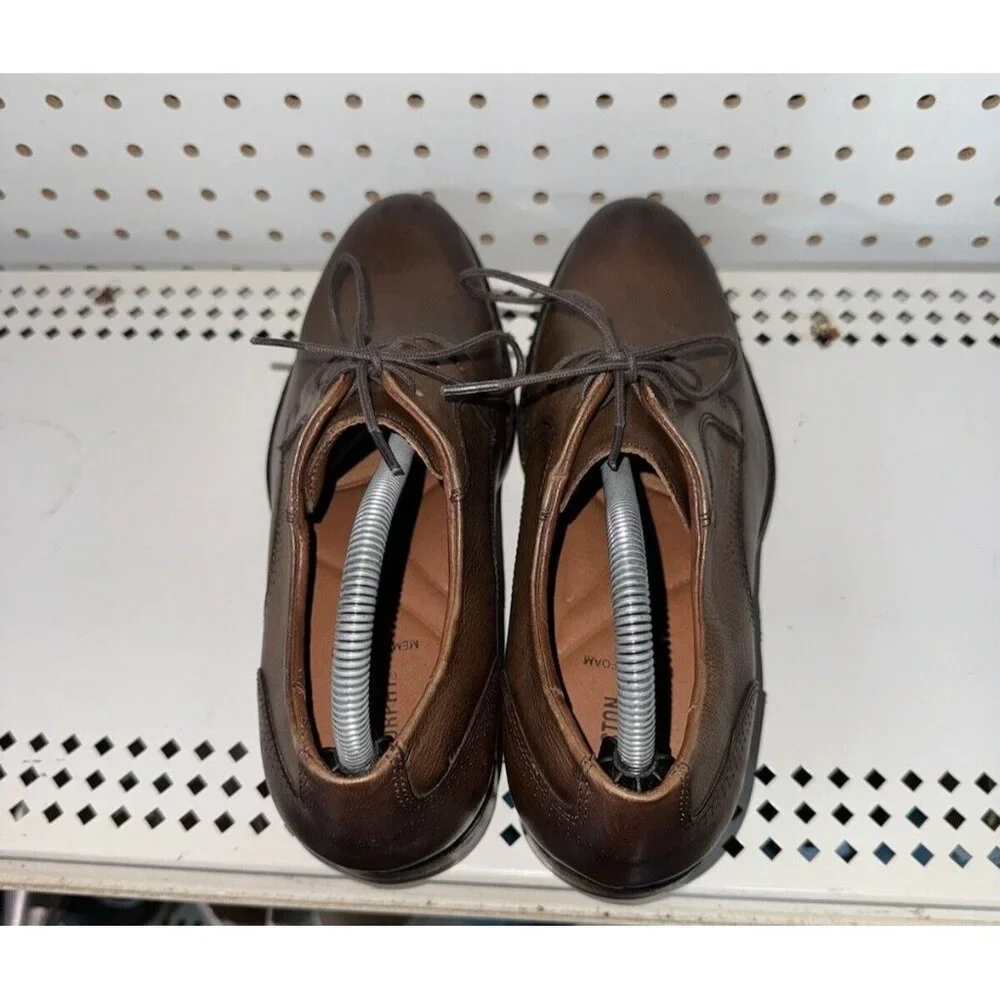 Johnston & Murphy Hawthorn Mens Leather Casual Dress Shoes Oxfords Size 8 Brown